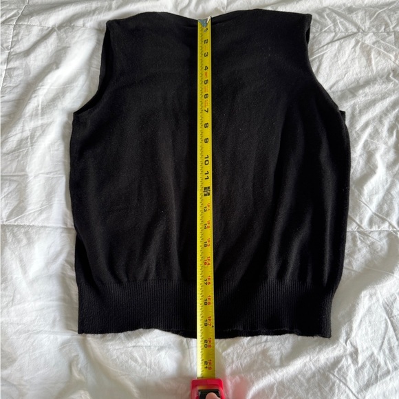 Black Button-Up Knit Sweater Vest | Women's Size Small | Classic Layering Piece - Picture 4 of 9